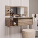 Ver imagem 2 de Penteadeira Camarin Suspenso Espelho 1p Nicho Quarto Mayumi 90cm Freijó M12 - D'Rossi