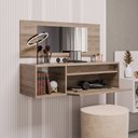 Ver imagem 3 de Penteadeira Camarin Suspenso Espelho 1p Nicho Quarto Mayumi 90cm Freijó M12 - D'Rossi