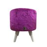 Puff Pé Palito Redondo Alce Couch Pelinho Pelucia Roxo 40cm - 1