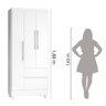 Guarda Roupas Solteiro 3 Portas 2 Gavetas Loreta JA Branco / Branco Lilás Flex - 12