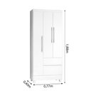 Ver imagem 6 de Guarda Roupas Solteiro 3 Portas 2 Gavetas Loreta JA Branco / Branco Lilás Flex