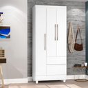 Ver imagem 1 de Guarda Roupas Solteiro 3 Portas 2 Gavetas Loreta JA Branco / Branco Lilás Flex