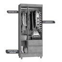 Ver imagem 5 de Guarda Roupas Solteiro 3 Portas 2 Gavetas Loreta JA Branco / Branco Lilás Flex