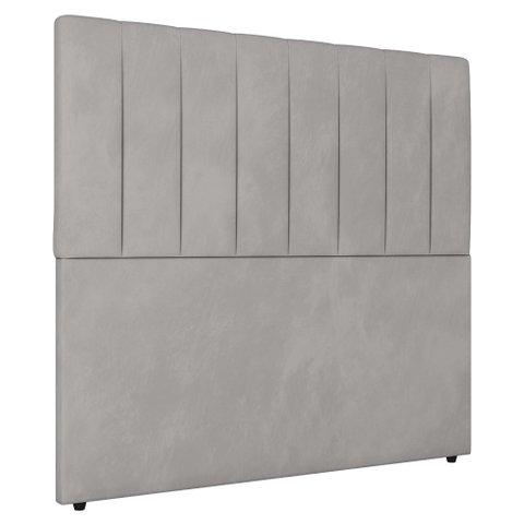 Cabeceira Cama Box Casal Queen Size Ivana 160cm Veludo Prata - Desk Design