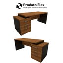 Ver imagem 5 de Mesa Escritório Extensível 170cm a 192cm 3 Gav. Pé Metal F5