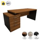 Ver imagem 2 de Mesa Escritório Extensível 170cm a 192cm 3 Gav. Pé Metal F5