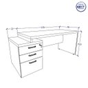 Ver imagem 3 de Mesa Escritório Extensível 170cm a 192cm 3 Gav. Pé Metal F5