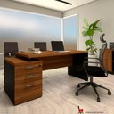 Ver imagem 1 de Mesa Escritório Extensível 170cm a 192cm 3 Gav. Pé Metal F5
