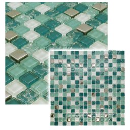 Kit 3 Unidades Pastilha de Vidro para Cozinha Banheiro Verde Jade 30x30cm - 2