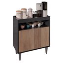 Ver imagem 1 de Balcão Aparador Buffet Cantinho do Café 71cm Lice M24 Preto/freijó - Mpozenato