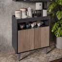 Ver imagem 2 de Balcão Aparador Buffet Cantinho do Café 71cm Lice M24 Preto/freijó - Mpozenato