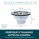 Ver imagem 3 de Kit Valvula Americana 3 1/2 E Suporte Para Detergente 350 ml Sabonete Liquido De Embutir Para Pia