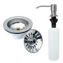 Ver imagem 1 de Kit Valvula Americana 3 1/2 E Suporte Para Detergente 350 ml Sabonete Liquido De Embutir Para Pia