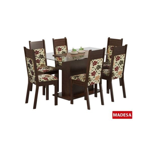 Conjunto Sala de Jantar Mesa 6 Cadeiras Atlanta Madesa - 3