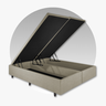 Cama Box Baú Casal Bipartido 138x188x42cm Courino Linho com Pistão a Gás - 9