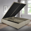 Ver imagem 1 de Cama Box Baú Casal Bipartido 138x188x42cm Courino Linho com Pistão a Gás