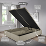 Cama Box Baú Casal Bipartido 138x188x42cm Courino Linho com Pistão a Gás - 7