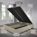 Ver imagem 7 de Cama Box Baú Casal Bipartido 138x188x42cm Courino Linho com Pistão a Gás