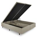 Ver imagem 6 de Cama Box Baú Casal Bipartido 138x188x42cm Courino Linho com Pistão a Gás