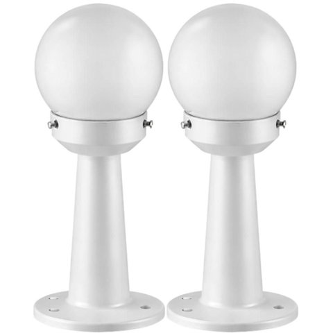 Jogo 2 Luminárias Globo 14x43cm Poste Balizador para Jardim Caminho Luminoso Soquete E27