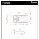 Ver imagem 2 de Pia Inox Fabrinox PSD1200D 120x52cm, cuba direita e furo para torneira