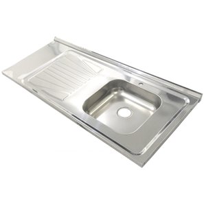 Pia Inox Fabrinox PSD1200D 120x52cm, cuba direita e furo para torneira