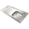 Pia Inox Fabrinox PSD1200D 120x52cm, cuba direita e furo para torneira - 1