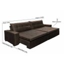 Ver imagem 2 de Sofá Retrátil e Reclinável Oklahoma 2,42M com Molas Tecido Suede