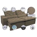 Ver imagem 3 de Sofá Lisboa 2,92M Retrátil e Reclinável com Molas No Assento Tecido Suede