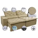 Ver imagem 3 de Sofá Lisboa 2,72M Retrátil e Reclinável com Molas No Assento Tecido Suede