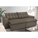 Ver imagem 1 de Sofá Retrátil e Reclinável Oklahoma 2,02M com Molas Tecido Suede
