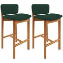 Ver imagem 1 de Kit 02 Banquetas Alta para Cozinha Sala de Jantar Bar Dara L02 Suede Verde Musgo - Lyam Decor