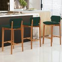 Ver imagem 2 de Kit 02 Banquetas Alta para Cozinha Sala de Jantar Bar Dara L02 Suede Verde Musgo - Lyam Decor