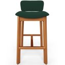Ver imagem 3 de Kit 02 Banquetas Alta para Cozinha Sala de Jantar Bar Dara L02 Suede Verde Musgo - Lyam Decor