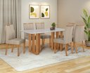 Ver mais imagens de Conjunto Sala de Jantar Mesa Téssera 170 Tampo Vidro Off White com 6 Cadeiras Téssera - Lopas Amendo