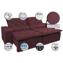 Ver imagem 3 de Sofá Lisboa 2,72M Retrátil e Reclinável com Molas No Assento Tecido Suede