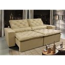 Ver imagem 1 de Sofá Lisboa 2,32M Retrátil e Reclinável com Molas No Assento Tecido Suede