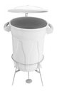 Ver imagem 1 de Cesto De Lixo Plastico Com Pedal Aço Galvanizado 40 Litros:Branco