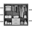 Ver imagem 3 de Guarda Roupa Casal Cali 6 Portas com Pés e Espelho - CHF:Cinamomo