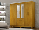 Ver imagem 1 de Guarda Roupa Casal Cali 6 Portas com Pés e Espelho - CHF:Cinamomo