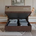 Ver imagem 6 de Cama Box Baú Viúva + Colchão Comfort Class Pillow Top Bege/suede Marrom