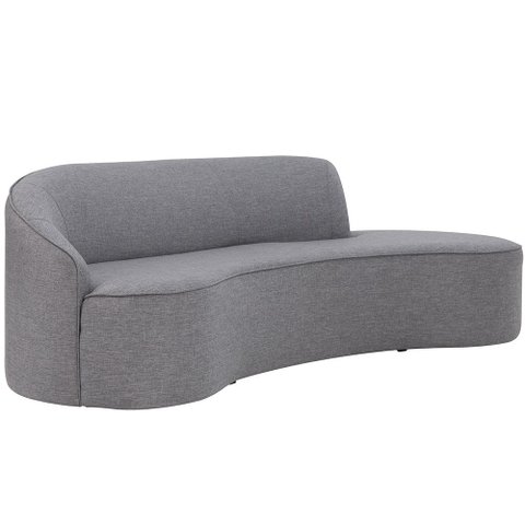 Sofá Curvo 02 Lugares 150cm Braço Direito Eron Linho Cinza Mesclado - Nexta Casa