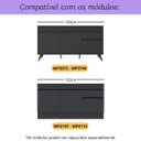 Ver imagem 2 de Kit 4 Puxadores 49,3cm para Balcão Cozinha 150cm Veneza Multimóveis Mp3086 Preto