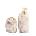 Ver imagem 1 de Kit Lavabo Difusor e Saboneteira Cromado Dourado Pedra Quartzo Hematoide Rosado