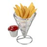 CONE EM INOX CESTO PETISCO BATATA FRITA SUPORTE MOLHO REMOVIVEL PORTA KETCHUP MOLHO BUFFET FESTA - 1