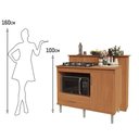 Ver mais imagens de Kit Bancada Ilha para Cozinha + Balcão para Cooktop 1,05m 5 Bocas Turim Nature