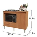 Ver imagem 6 de Kit Bancada Ilha para Cozinha + Balcão para Cooktop 1,05m 5 Bocas Turim Nature