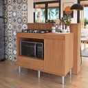 Ver imagem 1 de Kit Bancada Ilha para Cozinha + Balcão para Cooktop 1,05m 5 Bocas Turim Nature