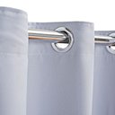 Ver imagem 4 de Cortina para Sala Blackout Tecido Com Voil + Presilha Ilhós Cromado 4,00m X 2,60m:Gelo