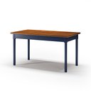 Ver imagem 2 de Conjunto Sala de Jantar com 6 Cadeiras Ripadas Madeira Maciça Mv Azul